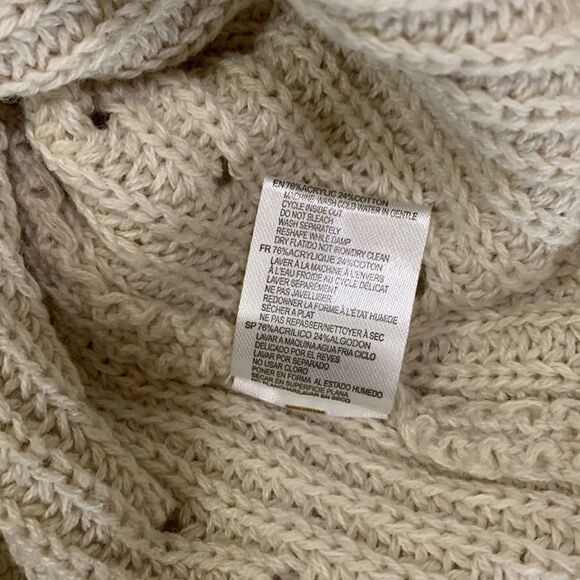 RDI oversized mock turtle neck kangaroo pocket straw string hemline tunic sweatr - Picture 7 of 8